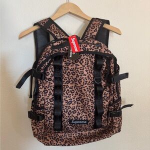Supreme leopard print Backpack laptop holder